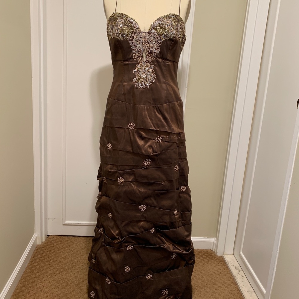 Rose Taft | Silk Gown w/ Lace Flowers and Train